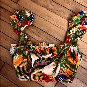 FARM  Rio Multicolor Tropical Print Crop Top